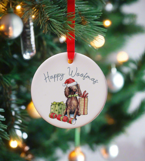 Cocker (Working) Liver Ceramic Circle Decoration